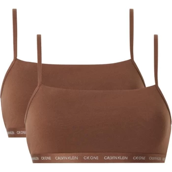 Image of Calvin Klein 2 Pack CK One Cotton Bralettes - W5M Cinnamon