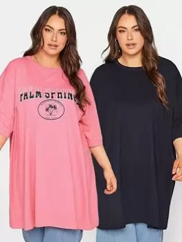 Image of Yours Oversized Tunic (2 Pack) - Blue Size 34-36, Women