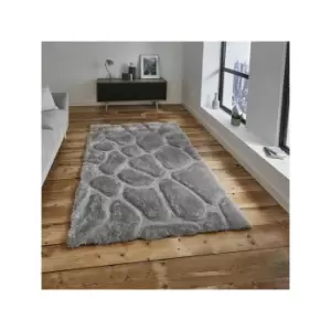Image of Noble House NH5858 Shaggy Hand Tufted Rug, Silver, 120 x 170 Cm - Think Rugs
