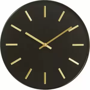 Image of Vitus Black and Gold Wall Clock - Premier Housewares