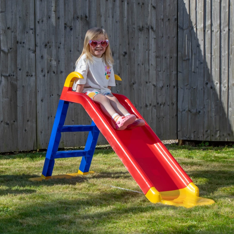 Image of 80cm Kids Indoor Outdoor Freestanding Plastic Slide with Ladder and Extension