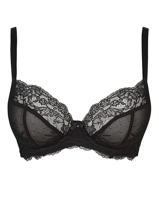 Image of Panache Panache Ana Lace Plunge Wired Bra Black Female 28FF LJ27807