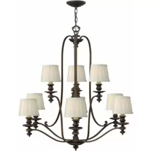 Image of Loops - 9 Bulb Chandelier Hanging Pendant LIght Royal Bronze LED E14 60W Bulb