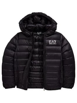 Image of Emporio Armani EA7 Sporty Core Identity Hooded Jacket Black Size 4 Years Boys
