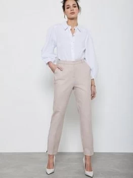Image of Mint Velvet Zip Ankle Capri Trousers - Nude