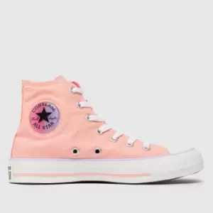 Image of Converse Peach All Star Hi Gel Patch Girls Youth Trainers