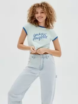 Image of Guess Originals Front Logo Crop T-Shirt