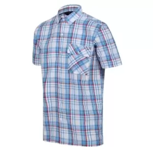 Image of Regatta Deavin Checked Short Sleeve Shirt - LakeBlueChk