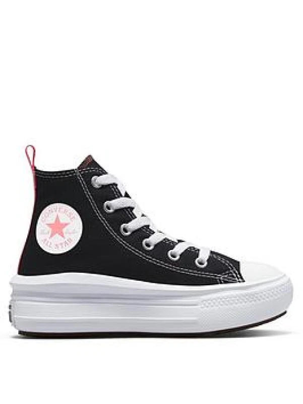 Image of Converse Black & pink all star move hi Girls Junior trainers Black/Pink UK 13 (EU 31½)