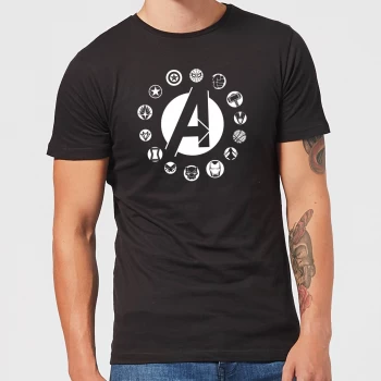 Image of Avengers Team Logo Mens T-Shirt - Black - 5XL