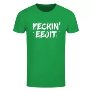 Image of Grindstore Mens Feckin Eejit St Patricks Day T-Shirt (S) (Green)