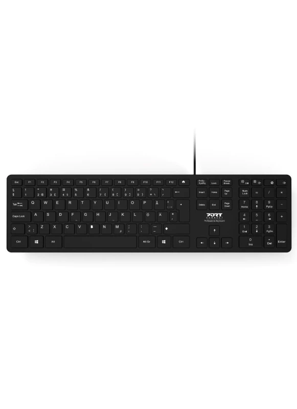 Image of PORT DESIGNS Port Designs 900754-UK keyboard Office USB QWERTY UK English Black 900754-UK