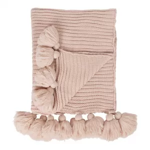Image of Astoria Knitted Throw with Chunky Tassels