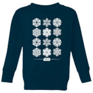 Image of Star Wars Snowflake Kids Christmas Sweatshirt - Navy - 9-10 Years