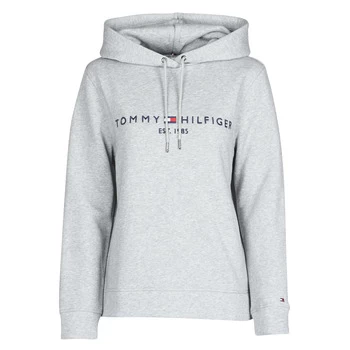Image of Tommy Hilfiger TH ESS HILFIGER HOODIE LS womens Sweatshirt in Grey - Sizes S,XS