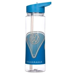 Image of Shatterproof Reusable 550ml Plastic Water Bottle - Volkswagen VW T1 Camper Bus Blue