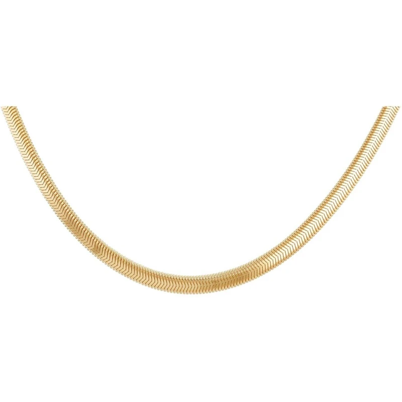 Image of Be You 9ct Gold Flat Snake Chain Yellow Gold female 18in