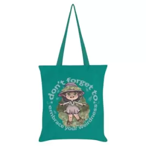 Image of Grindstore Kooky Witch Embrace Your Inner Weirdness Tote Bag (One Size) (Emerald Green)