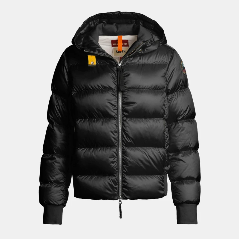 Image of Parajumpers Womens Mariah Water Resistant Duck Down Short Puffer Jacket Black female 8 (XS)