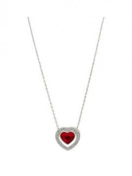 Image of Jon Richard Silver Plated Swarovski Red Dancing Heart Necklace