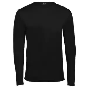 Image of Tee Jays Mens Interlock Long Sleeve T-Shirt (S) (Black)