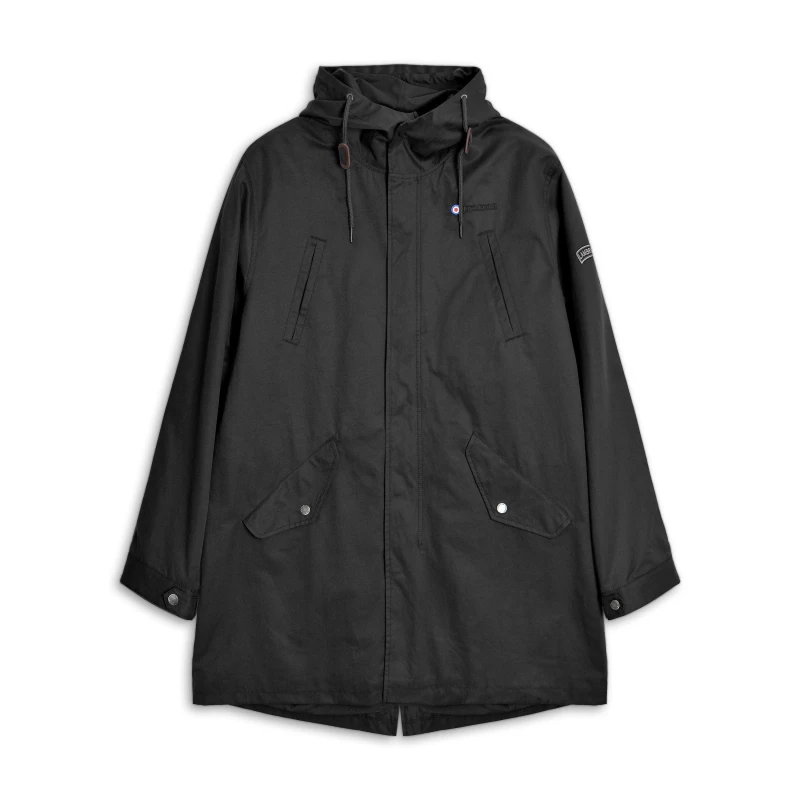 Image of Lambretta Mens Shower Resistant Parka Black male Small