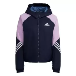 Image of adidas Back to Sport Hooded Jacket Womens - Legend Ink / Bliss Lilac