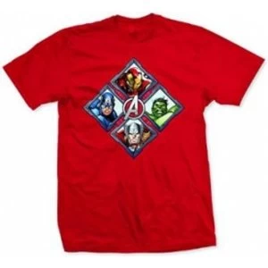 Image of Avengers Diamond Characters Mens Red T Shirt: XX-Large