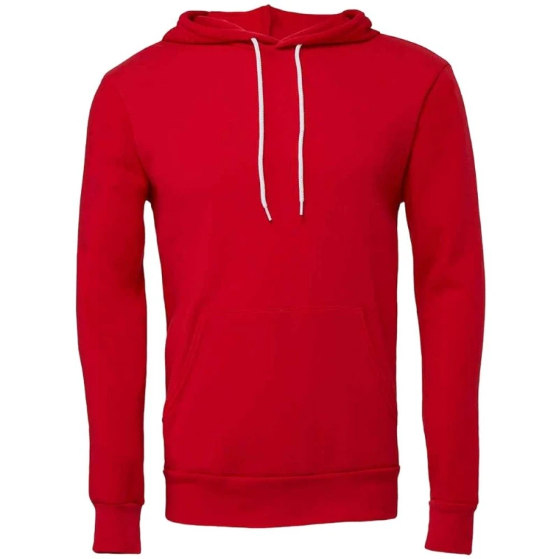 Image of Bella + Canvas Mens Polycotton Pullover Hoodie in Red Size: XS Red Male XS