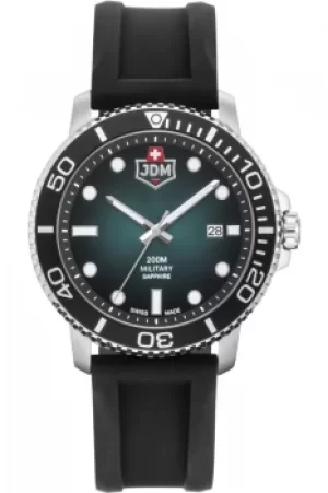 Image of Gents JDM Military Tango Black Silicone Green Dial Watch JDM-WG008-02