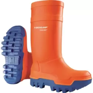 Image of Dunlop Purofort Thermo+ Orange Wellington Boots Size 5 (38)