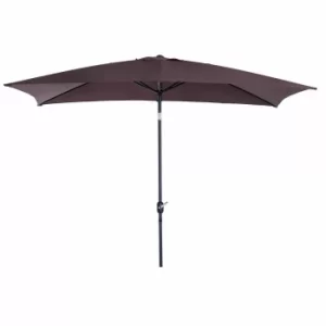 Image of Alfresco Tilt and Crank Garden Parasol 3 x 2 Metres, Brown