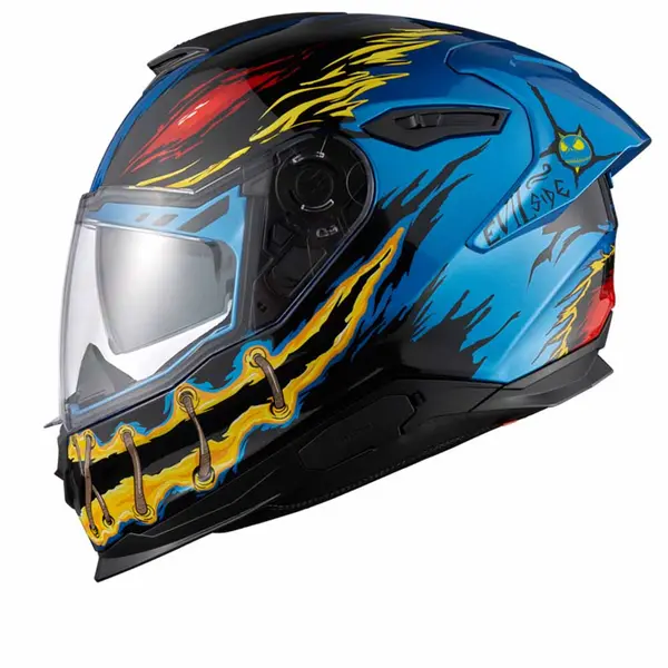 Image of Nexx Y.100R Night Rider Sky Blue Full Face Helmet Size M