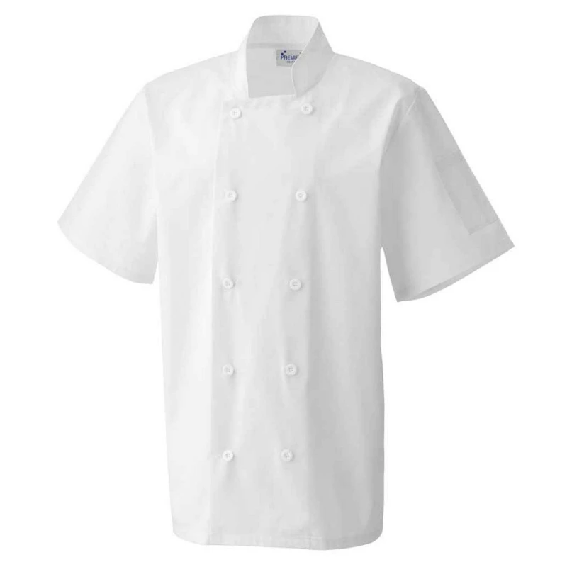 Image of Premier Premier Men Short-Sleeved Chef Jacket in White Size: X-Large White XL Male 5063470759033