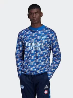 Image of adidas Arsenal x TFL Pre-Match Warm Top, Blue, Size S, Men