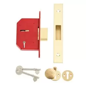 Image of Union J2105S-Pb-2.5 64mm Brass Effect Steel 5 Lever Deadlock