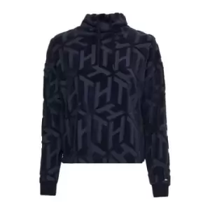 Image of TOMMY SPORT Relaxed Fit Cube Logo Hoodie - Blue