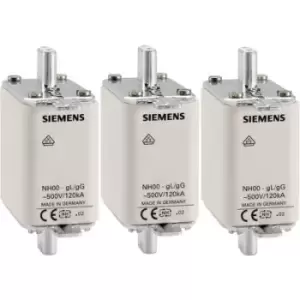 Image of Siemens 3NA3830 NH fuse Fuse size = 000 100 A 500 V AC, 250 V AC 3 pc(s)