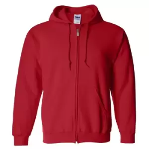 Image of Gildan Heavy Blend Unisex Adult Full Zip Hooded Sweatshirt Top (L) (Red)