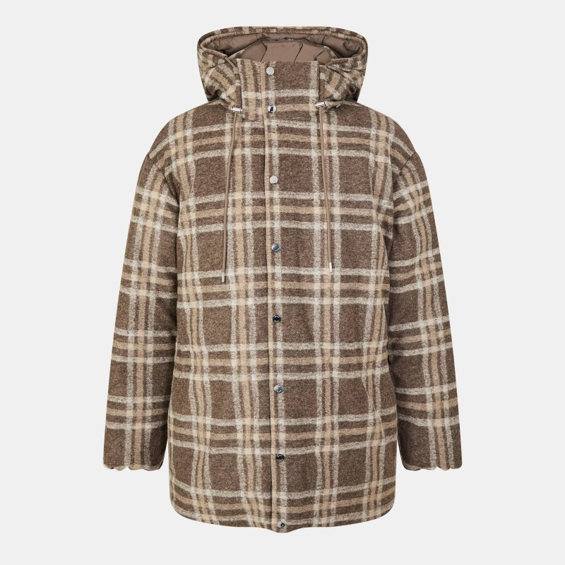 Image of Boss Mens Durrien Structured Shoulders Precision-Cut Formal Coat Dark Beige male 38 (48)