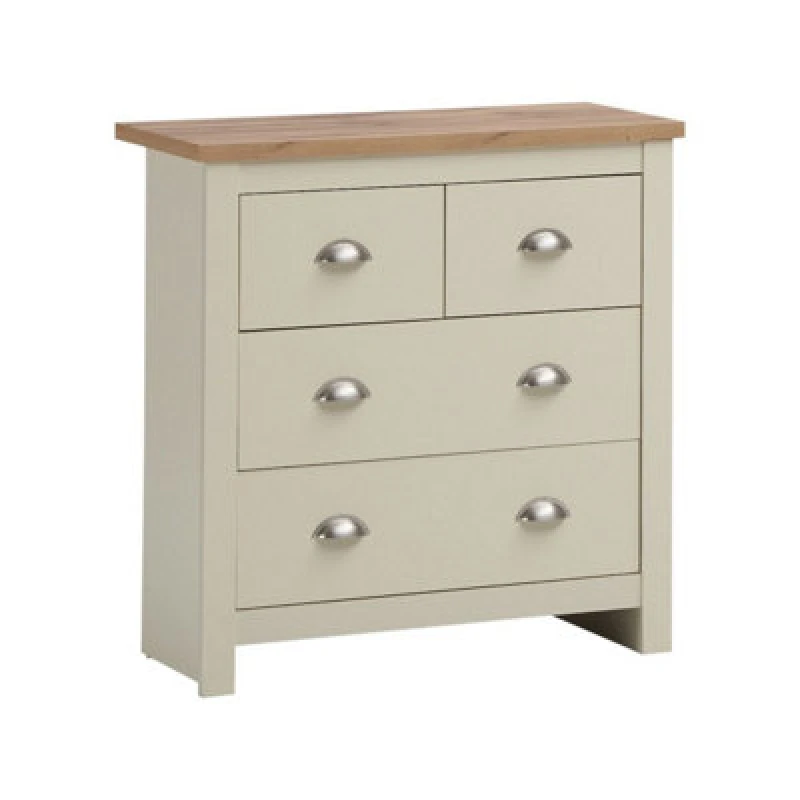 Image of Timber Art Design Lisbon Cream Bedroom Chest Of Drawers 2+2 4 Drawer Storage Cabinet Furniture