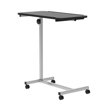 Image of HOMCOM Portable Overbed/Chair Table Sofa Side Notebook Laptop Desk PC Stand Height Adjustable w/ Lockable 4 Castors & Wooden Top - Black AOSOM UK