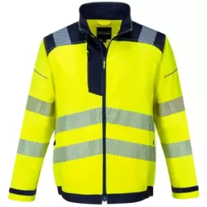 Image of Portwest - T500YNRS - sz S PW3 Hi-Vis Work Jacket - Yellow/Navy