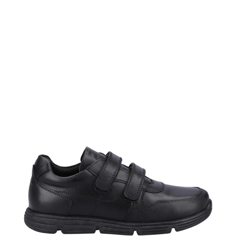 Image of Hush Puppies Boys Lucas Leather School Shoes UK Size 5 (EU 38) Black HUS790-BLACK-5