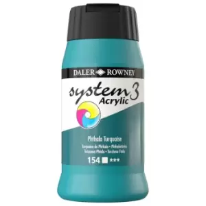 Image of Daler Rowney System 3 Acrylic Paint 500ml Phthalo Turquoise