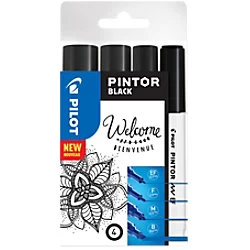 Image of Pintor Paint Marker Extra Fine/Fine/Medium/Broad Black - Pack of 4 3131910537519