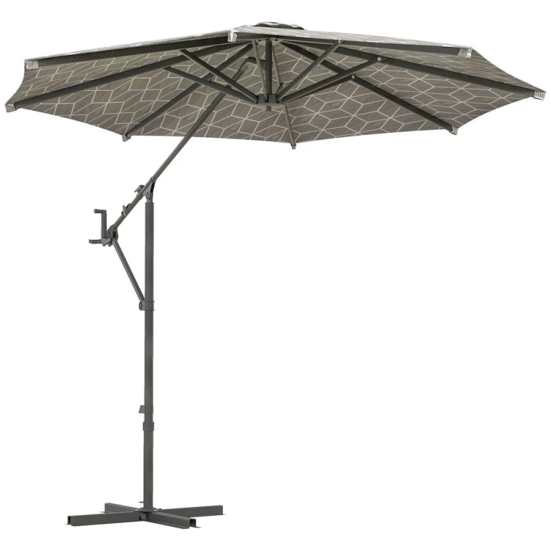 Image of Outsunny 2-in-1 Cantilever Parasol And Market Parasol, Black 84D-317V00MX
