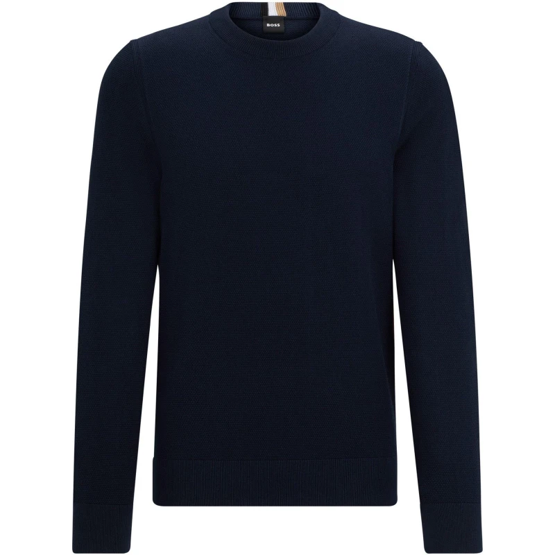 Image of Boss Mens Ecaio-P Knitted Jumper Dark Blue male Small