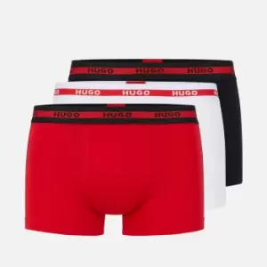 Image of HUGO Bodywear 3 Pack Multicolour Cotton-Blend Trunks - S