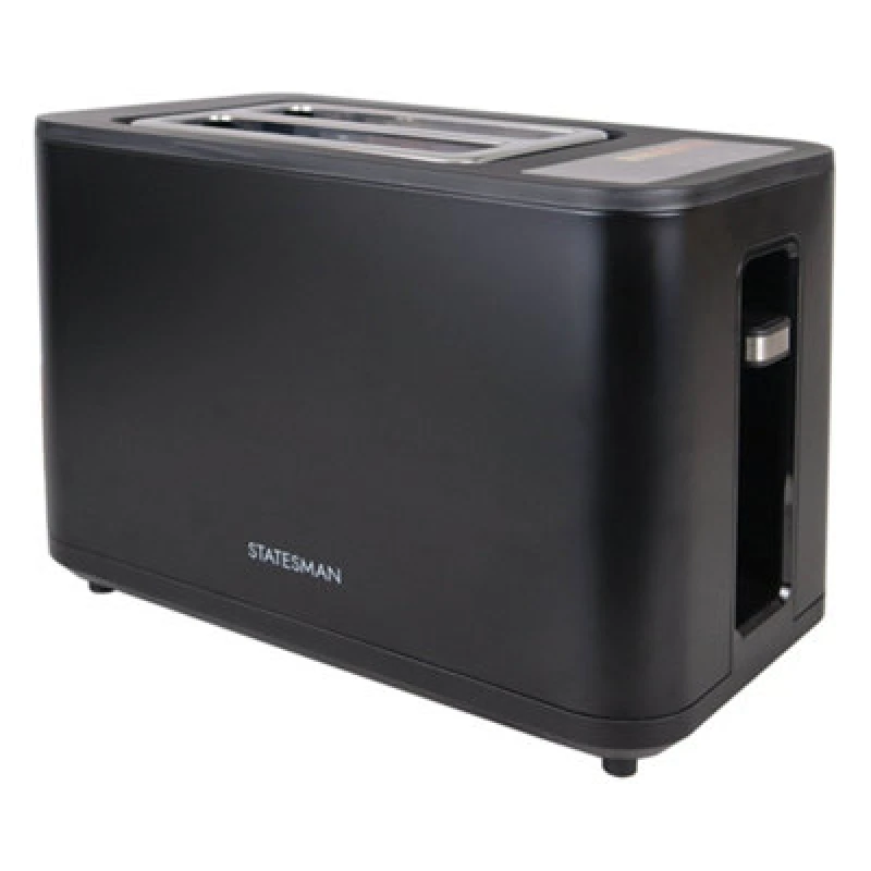 Image of Statesman 900W Digital 2-Slice Toaster With LED Timer Display, Touch Control Panel, 6 Browning Settings, Extra-Wide 120mm Slots